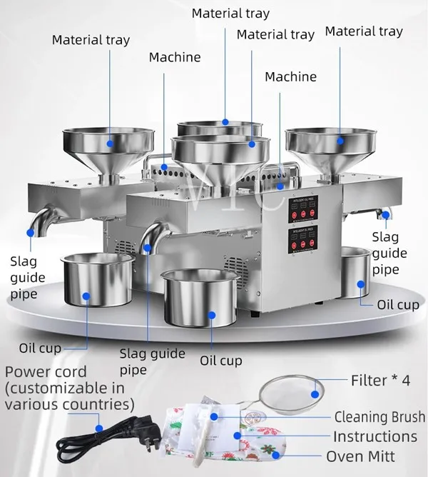 four heads oil press structure four heads oil press structure